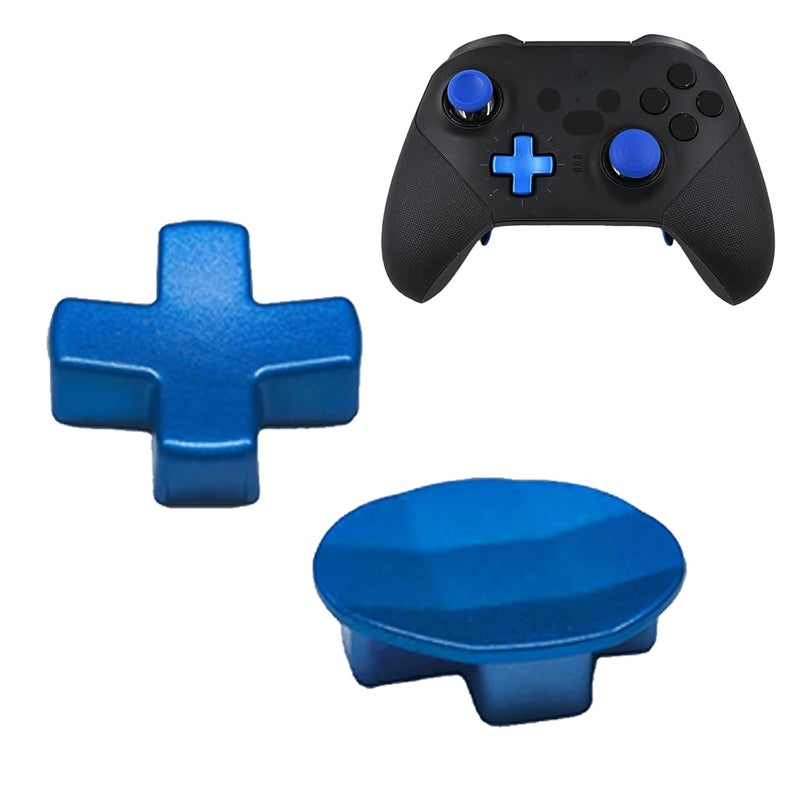 Anglepingping Store 2 Pack Metal D-Pads for Xbox One Elite Series 2 ,Standard D pad and Faceted D Pad Replacement Accessories for Xbox One Elite Series 2 Cord Controller(Blue) - Image 1
